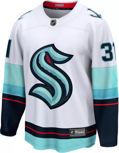 NHL Adult Seattle Kraken Philipp Grubauer #31 Breakaway Away Replica Jersey