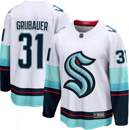 NHL Adult Seattle Kraken Philipp Grubauer #31 Breakaway Away Replica Jersey