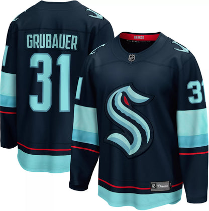 NHL Adult Seattle Kraken Philipp Grubauer #31 Breakaway Home Replica Jersey