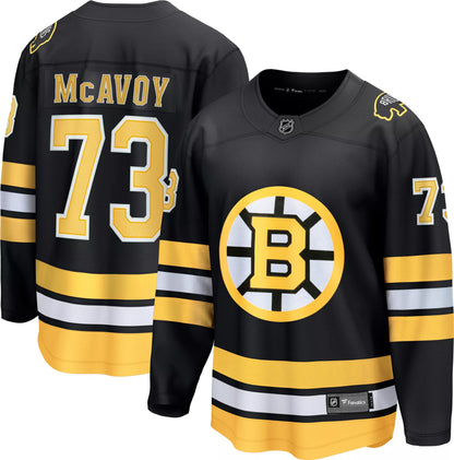 NHL Men's Boston Bruins Charlie McAvoy #73 Black Breakaway Replica Home Jersey