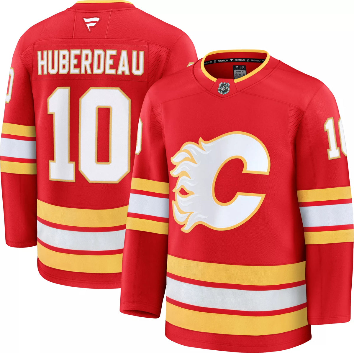 NHL Men's Calgary Flames Jonathan Huberdeau #10 2024-2025 Premium Authentic Home Jersey