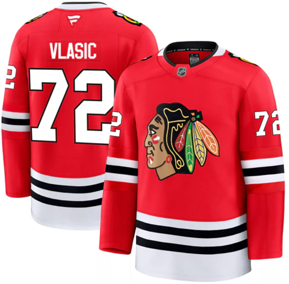 NHL Men's Chicago Blackhawks Alex Vlasic #72 Red Premium Authentic Jersey