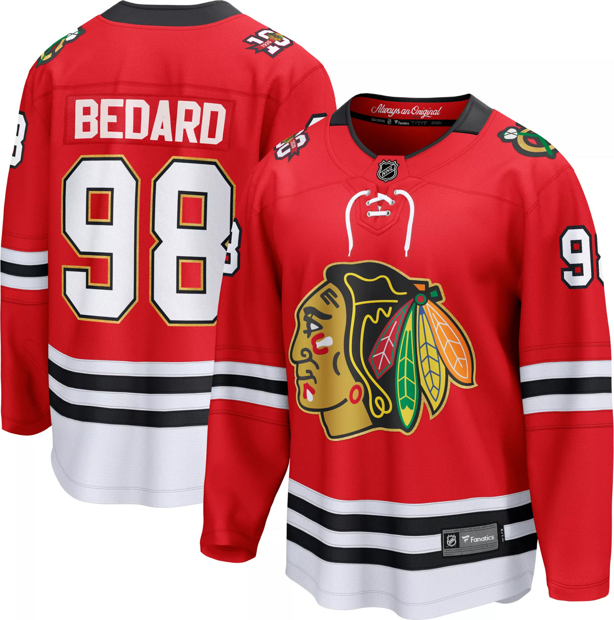 NHL Men's Chicago Blackhawks Connor Bedard #98 Centennial Red Breakaway Replica Jersey
