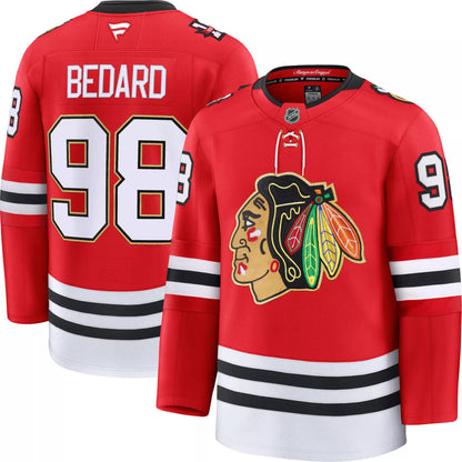 NHL Men's Chicago Blackhawks Connor Bedard #98 Red Premium Home Jersey