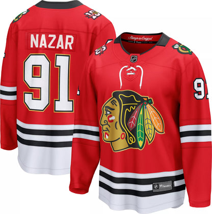 NHL Men's Chicago Blackhawks Frank Nazar #91 Red Breakaway Replica Jersey