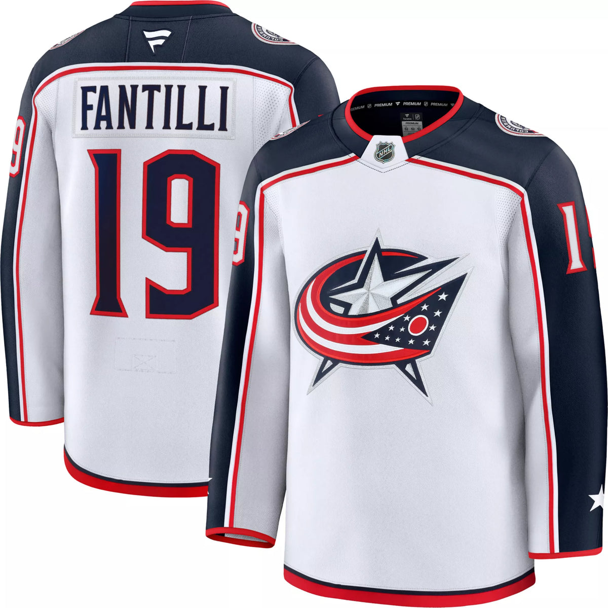 NHL Men's Columbus Blue Jackets Adam Fantilli #19 White Away Premium Authentic Jersey