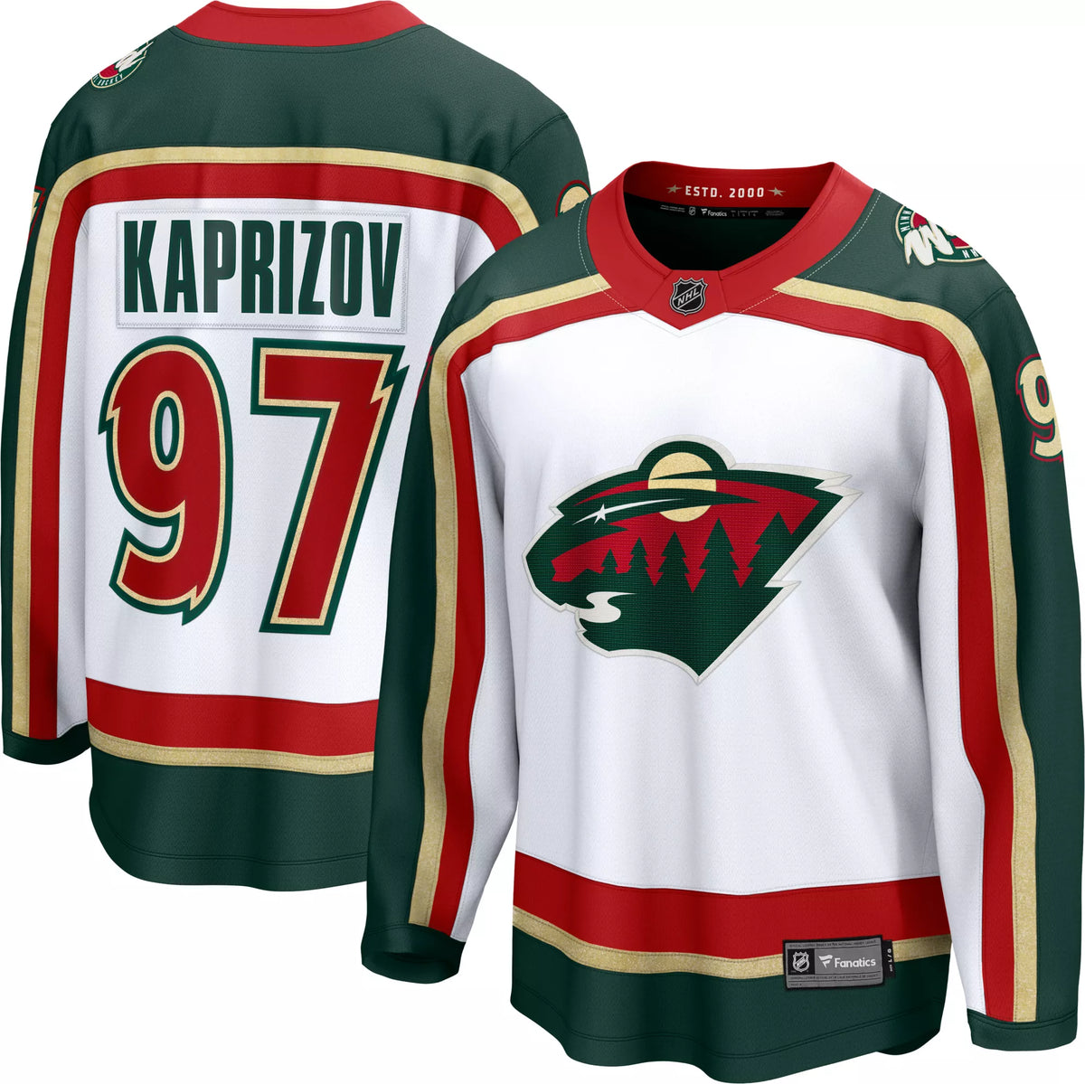 NHL Men's Minnesota Wild Kirill Kaprizov #97 White Alternate Breakaway Replica Jersey