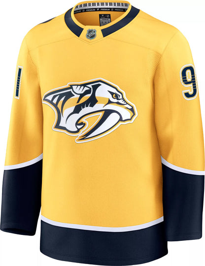 NHL Men's Nashville Predators Steven Stamkos #91 Yellow Premium Authentic Jersey