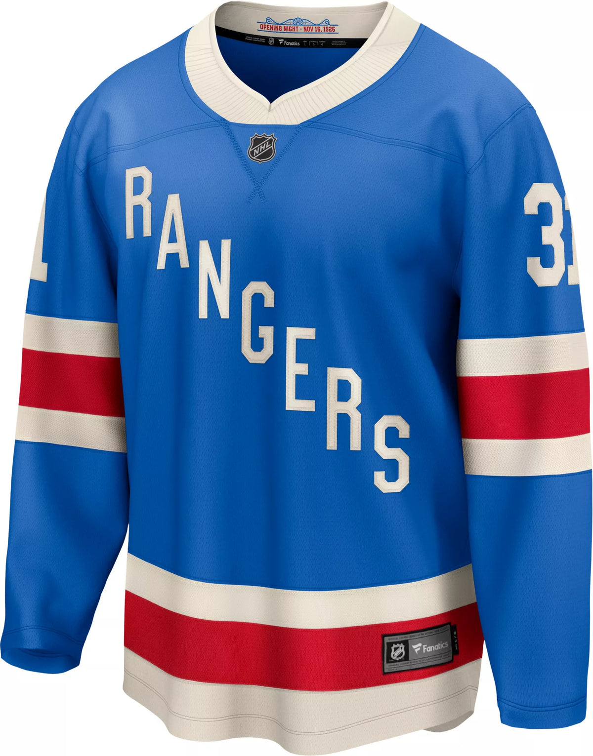 NHL Men's New York Rangers Igor Shesterkin #31 Centennial Alternate Blue Breakaway Replica Jersey