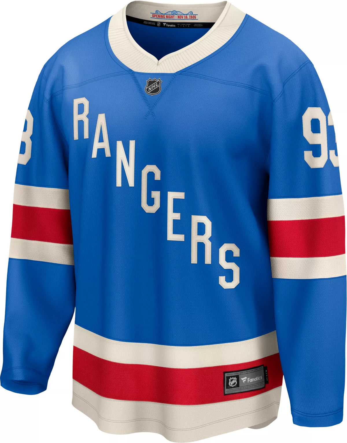 NHL Men's New York Rangers Mika Zibanejad #93 Centennial Alternate Blue Breakaway Replica Jersey