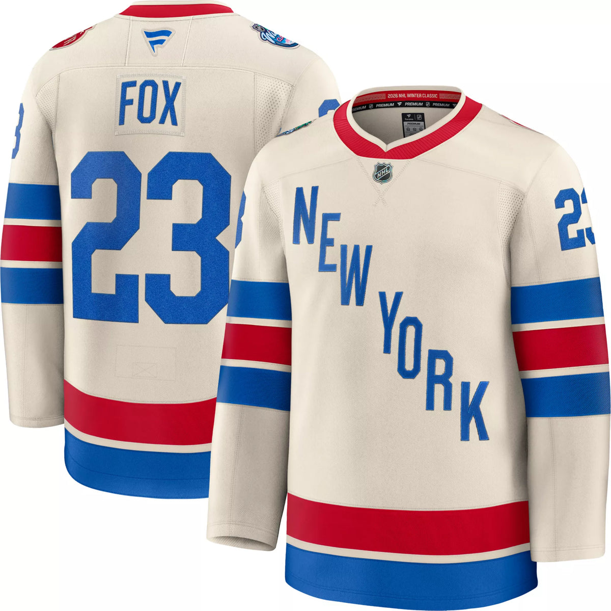 NHL Men's New York Rangers Winter Classic 2026 Adam Fox #23 Premium Authentic Jersey