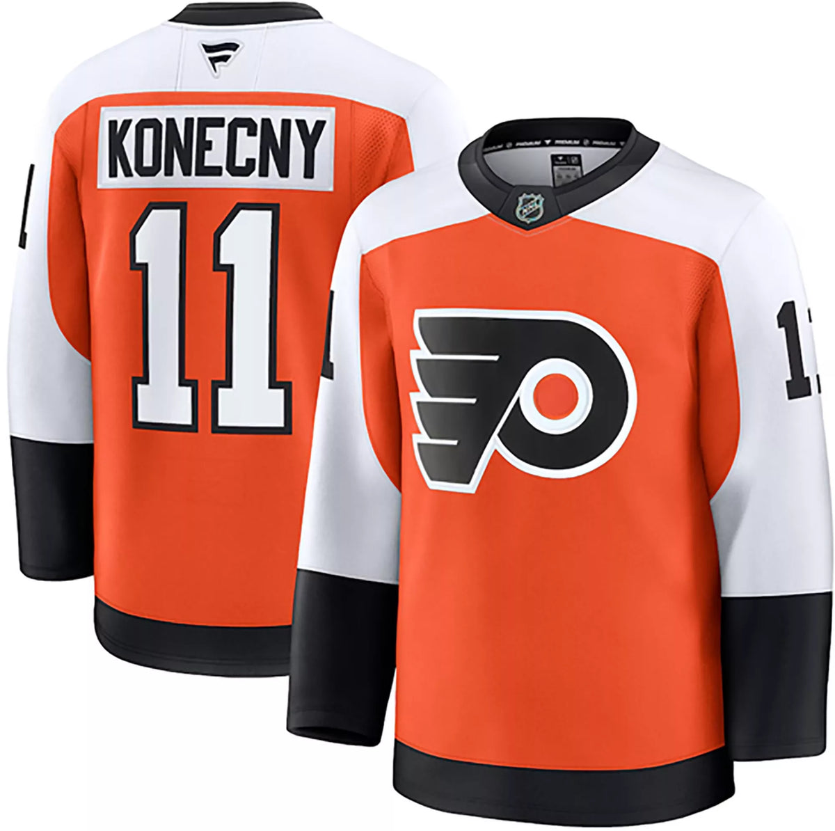 NHL Men's Philadelphia Flyers Travis Konecny #11 Orange Premium Authentic Home Jersey