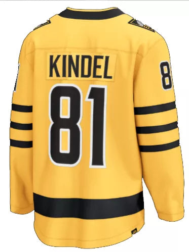 NHL Men's Pittsburgh Penguins Yellow Ben Kindel #81 Alternate Breakaway Replica Jersey