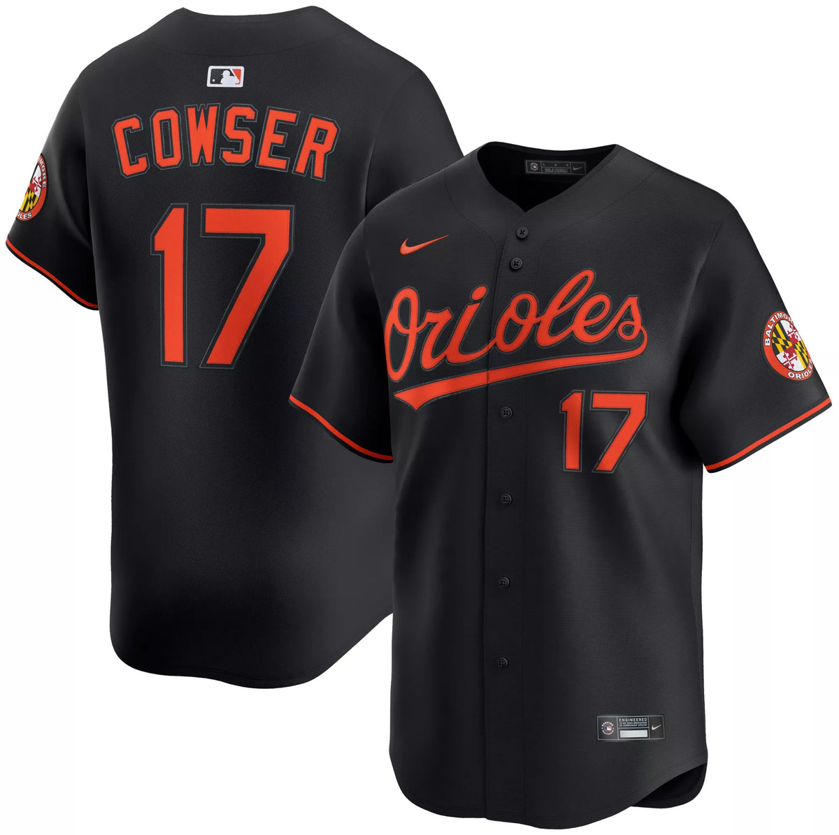Nike Adult Baltimore Orioles Colton Cowser #17 Black Limited Jersey