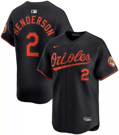 Nike Adult Baltimore Orioles Gunnar Henderson #2 Black Limited Jersey