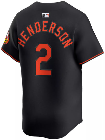 Nike Adult Baltimore Orioles Gunnar Henderson #2 Black Limited Jersey