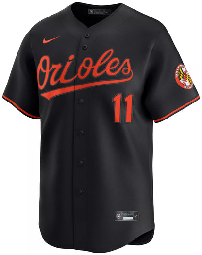 Nike Adult Baltimore Orioles Jordan Westburg #11 Black Limited Jersey