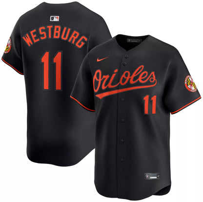 Nike Adult Baltimore Orioles Jordan Westburg #11 Black Limited Jersey