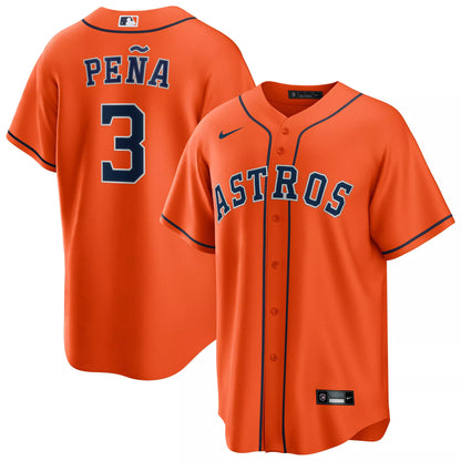 Nike Adult Houston Astros Jeremy Peí±a #3 Orange Replica Jersey