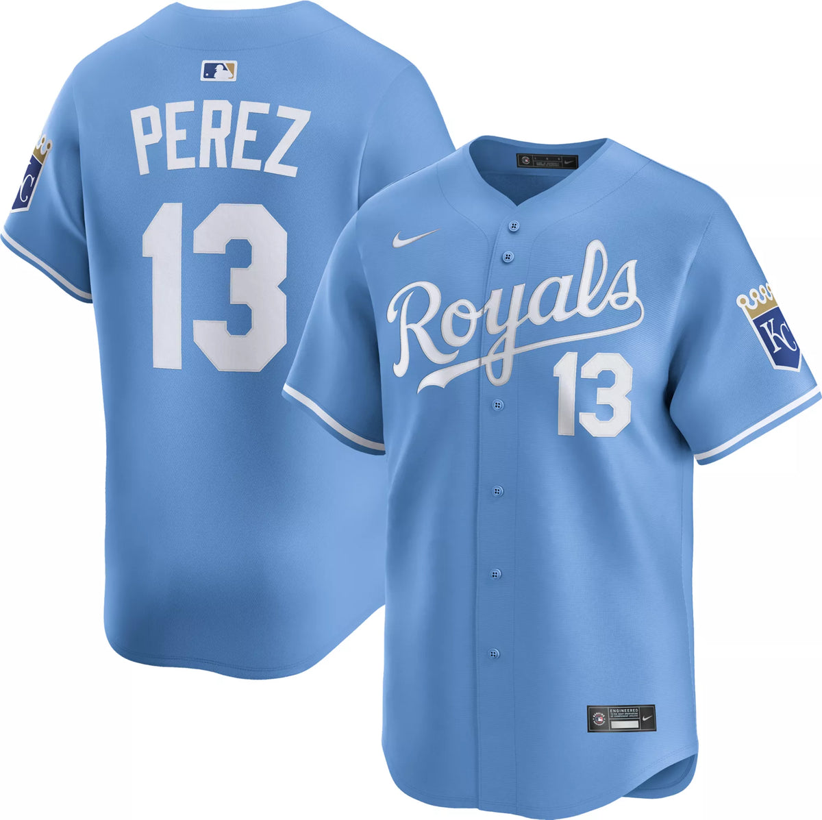 Nike Adult Kansas City Royals Salvador Perez #12 Blue Limited Jersey