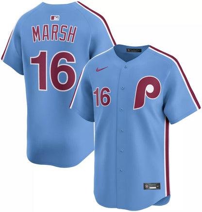 Nike Adult Philadelphia Phillies Brandon Marsh #16 Light Blue Limited Jersey