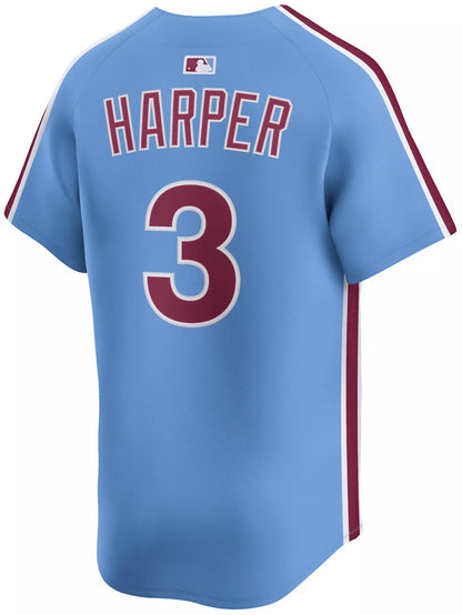 Nike Adult Philadelphia Phillies Bryce Harper #3 Light Blue Limited Jersey