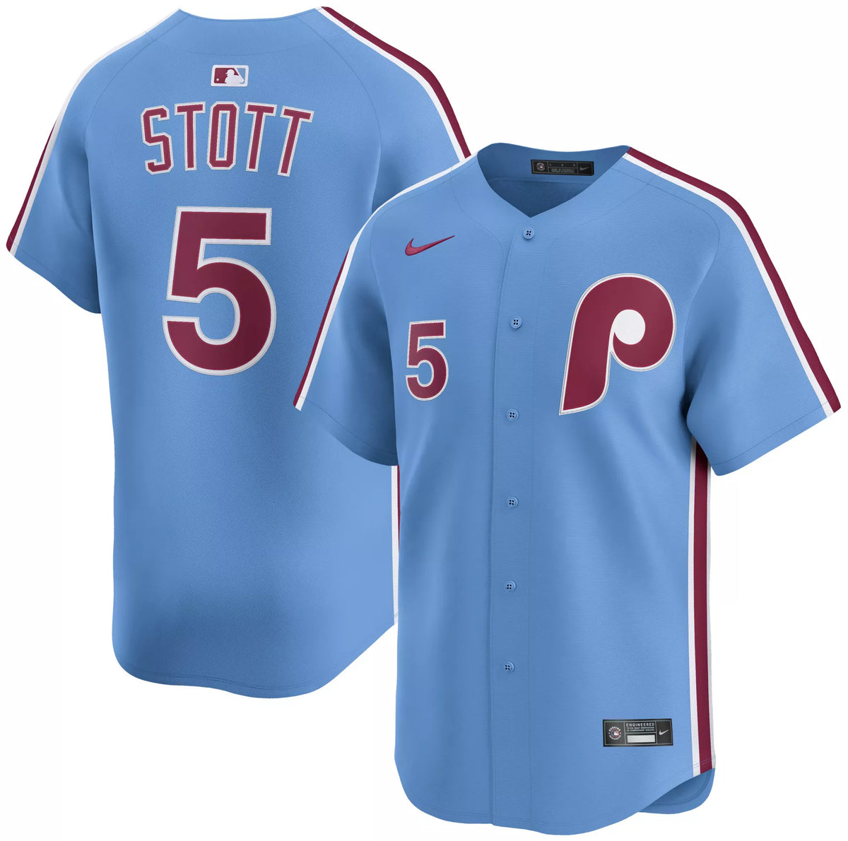 Nike Adult Philadelphia Phillies Bryson Stott #5 Light Blue Limited Jersey