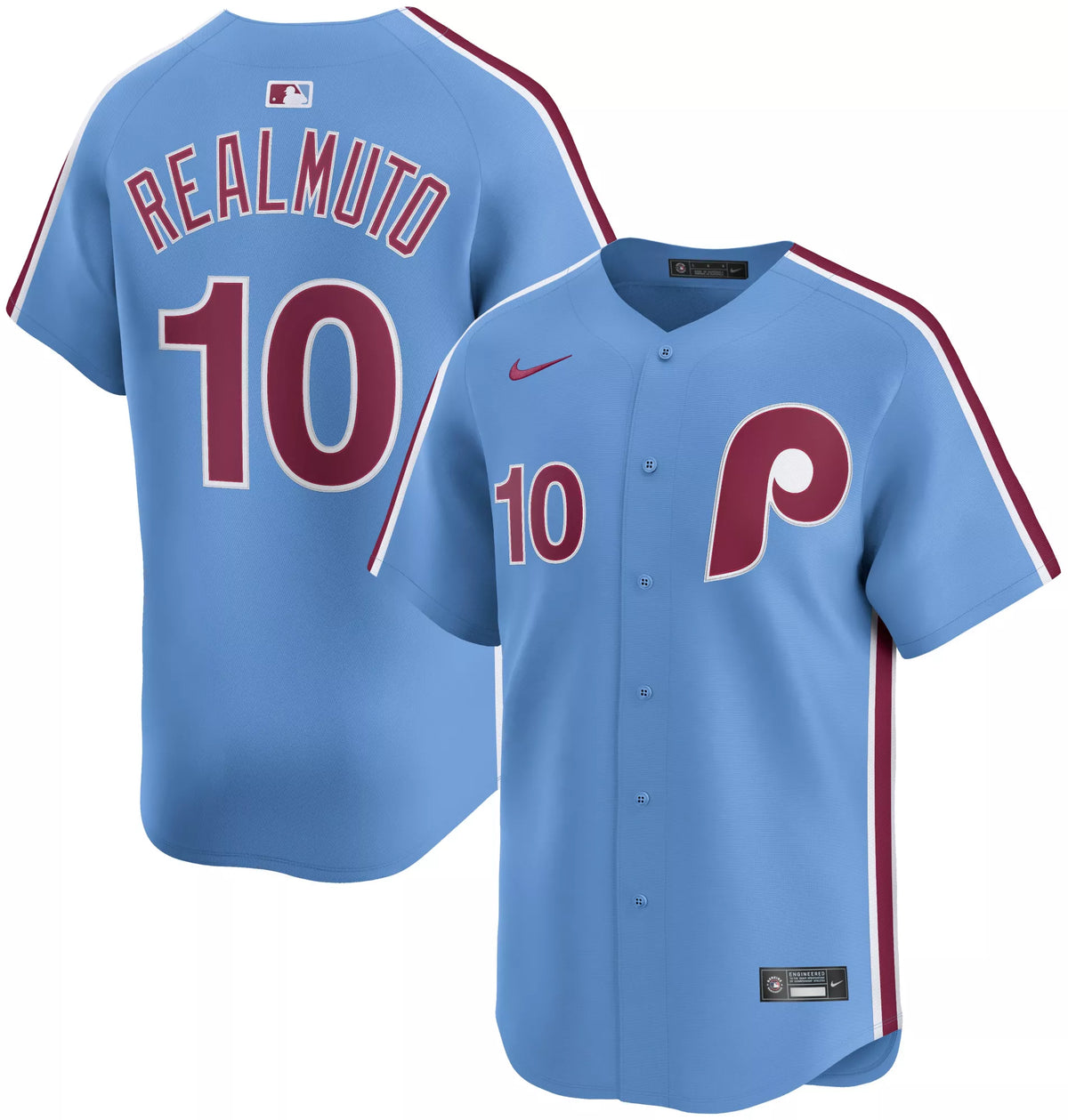 Nike Adult Philadelphia Phillies J.T. Realmuto #10 Light Blue Limited Jersey