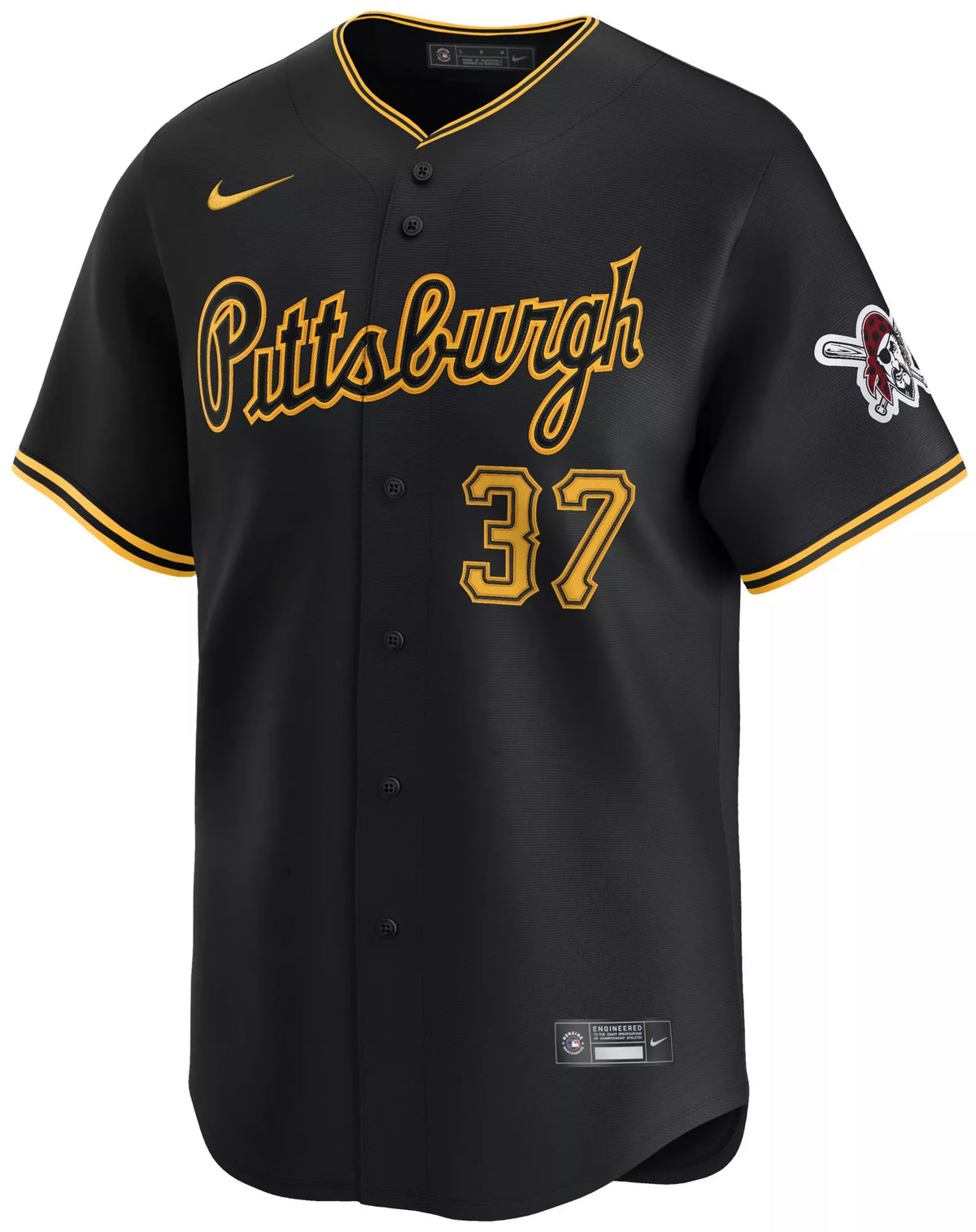 Nike Adult Pittsburgh Pirates Jared Jones #37 Black Limited Jersey