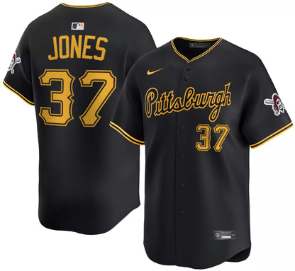 Nike Adult Pittsburgh Pirates Jared Jones #37 Black Limited Jersey