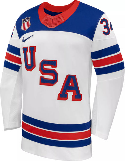 Nike Adult Team USA Auston Matthews #34 Replica White Jersey