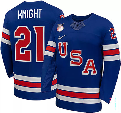 Nike Adult Team USA Blue Hilary Knight #21 Replica Jersey