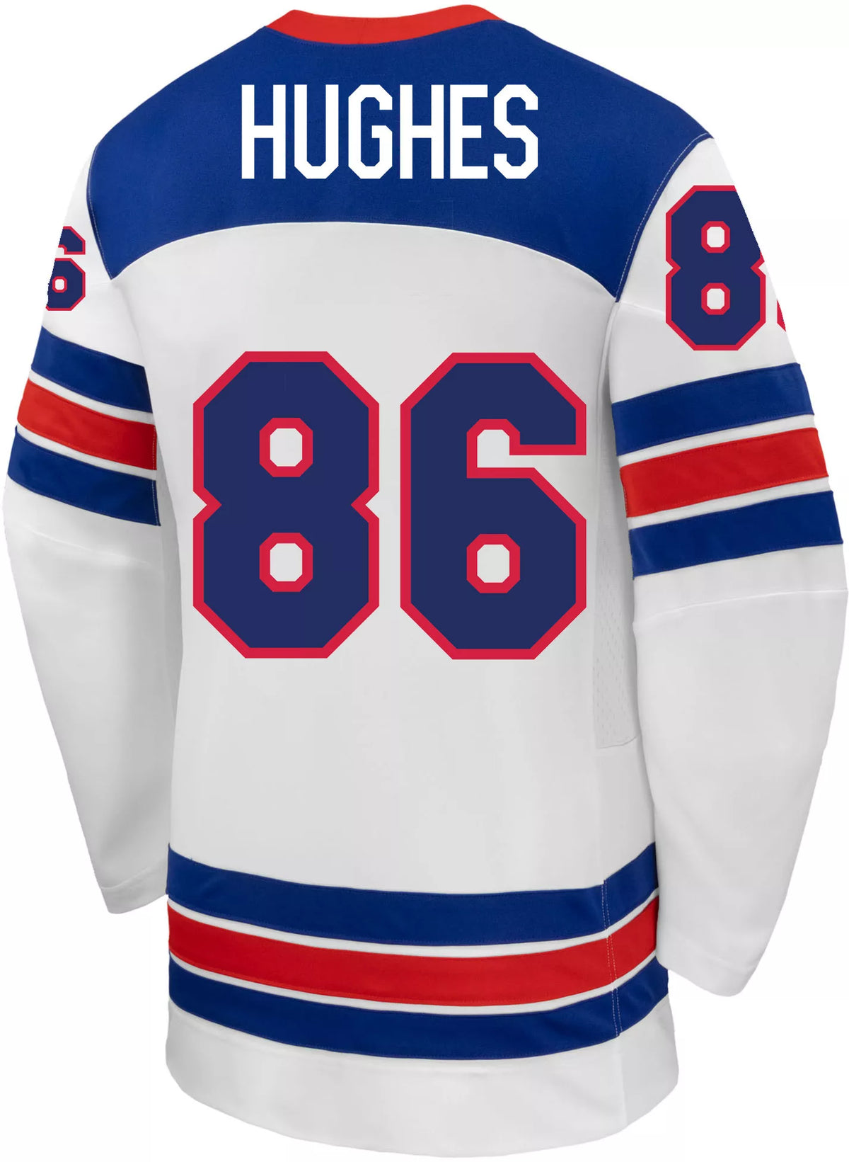 Nike Adult Team USA Jack Hughes #86 Replica White Jersey