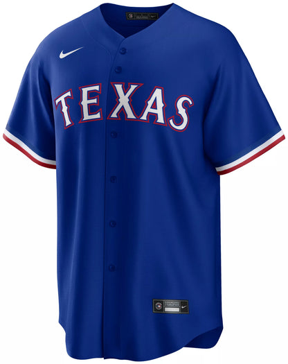 Nike Adult Texas Rangers Evan Carter #32 Blue Replica Jersey