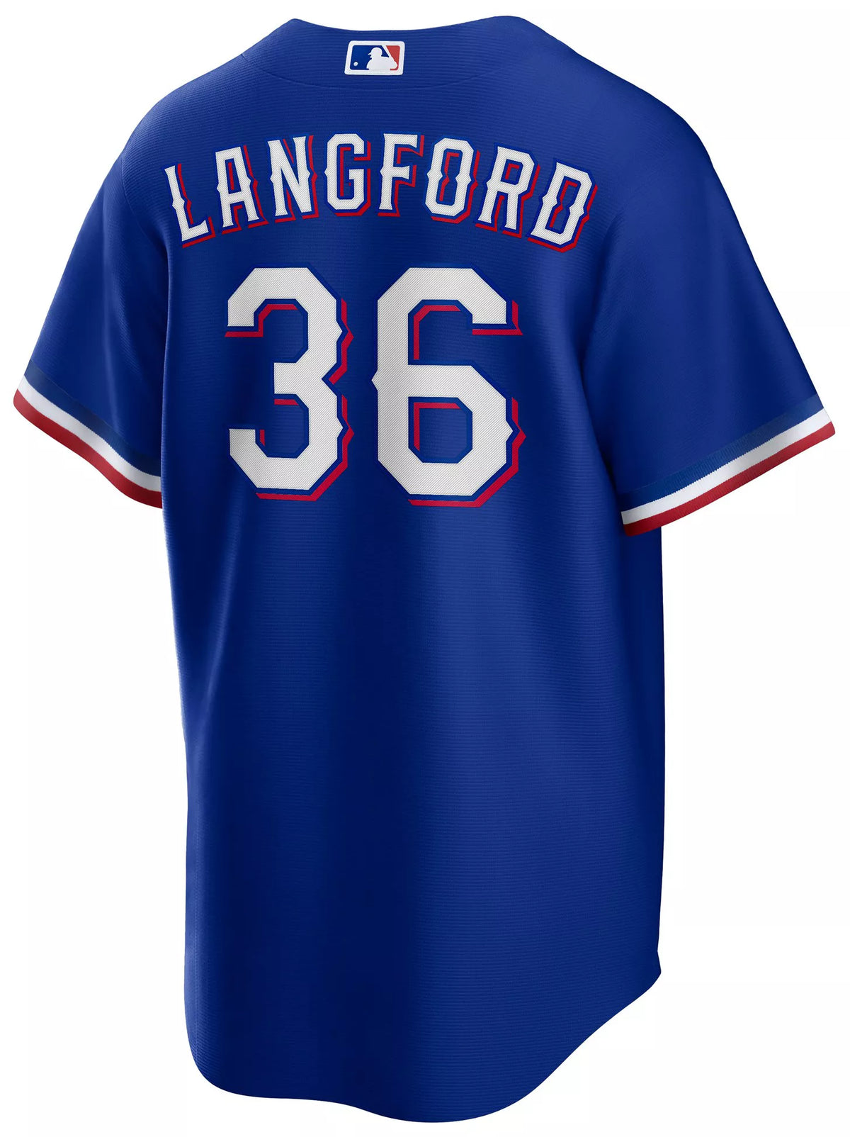 Nike Adult Texas Rangers Wyatt Langford #32 Blue Replica Jersey