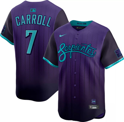 Nike Men's Arizona Diamondbacks Corbin Carroll #7 City Connect Purple Limited Vapor Jersey
