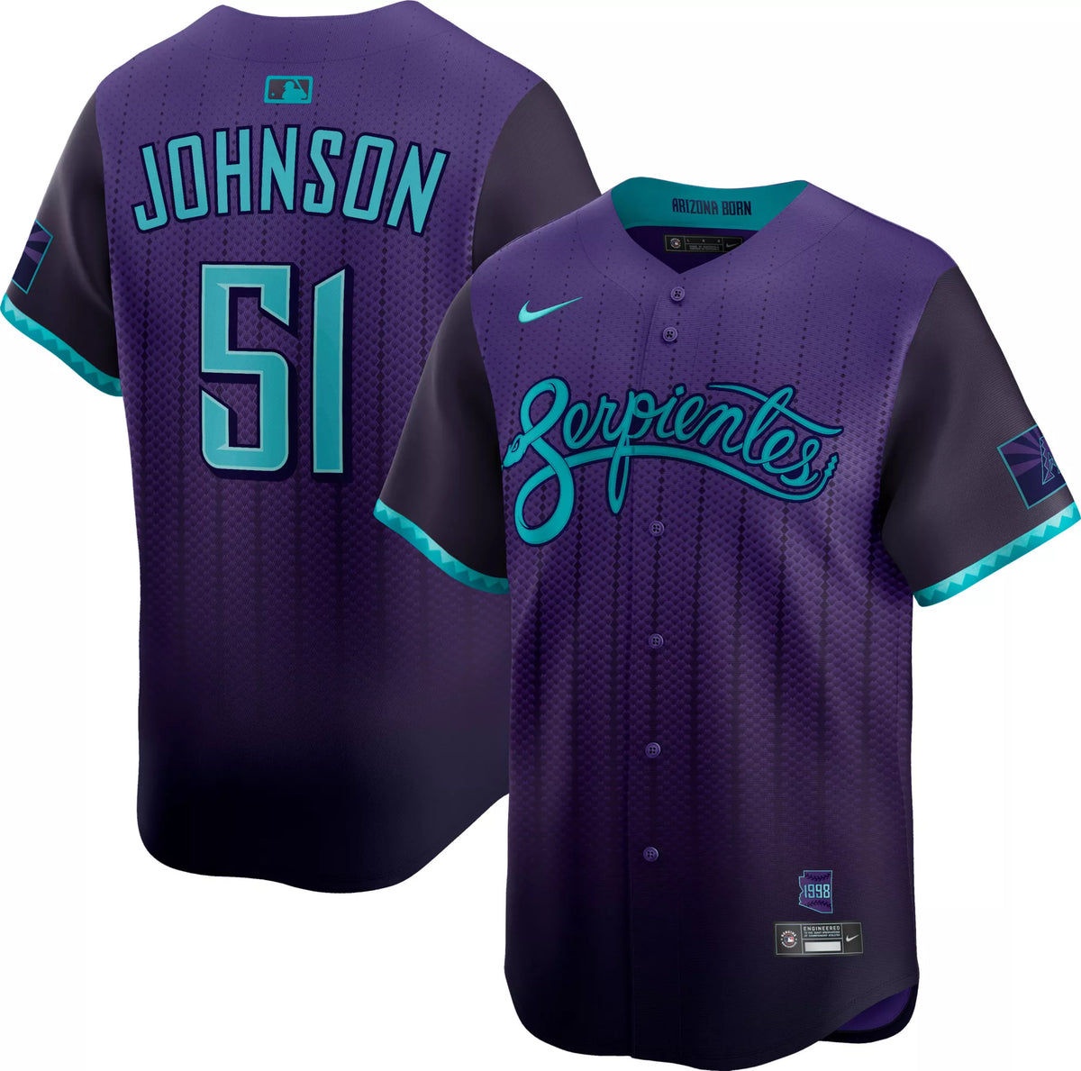 Nike Men's Arizona Diamondbacks Randy Johnson #51 City Connect Purple Limited Vapor Jersey