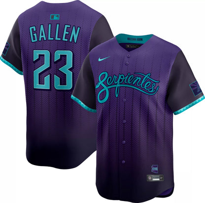 Nike Men's Arizona Diamondbacks Zac Gallen #23 City Connect Purple Limited Vapor Jersey