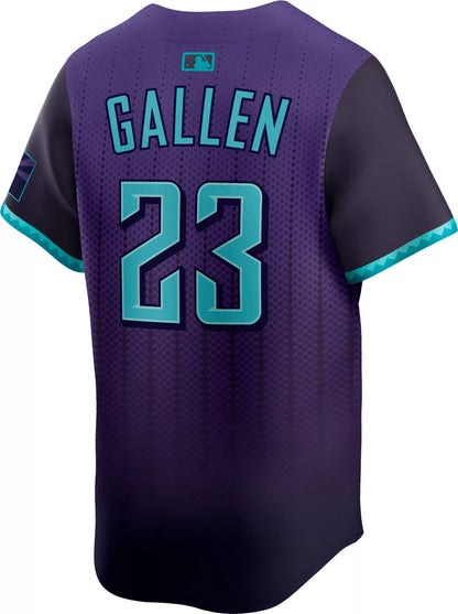 Nike Men's Arizona Diamondbacks Zac Gallen #23 City Connect Purple Limited Vapor Jersey