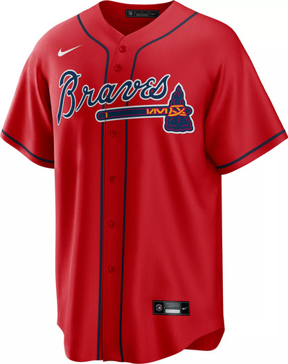 Nike Men's Atlanta Braves Matt Olson #28 Red Cool Base Jersey