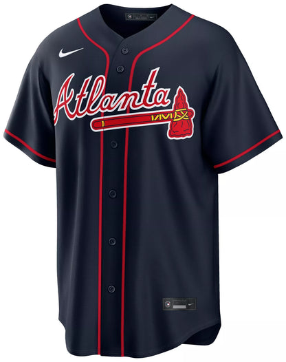 Nike Men's Atlanta Braves Navy Ronald Acuña Jr. #13 Alternate Replica Jersey