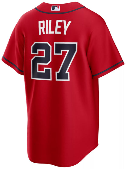 Nike Men's Atlanta Braves Red Austin Riley #27 Alternate Replica Jersey