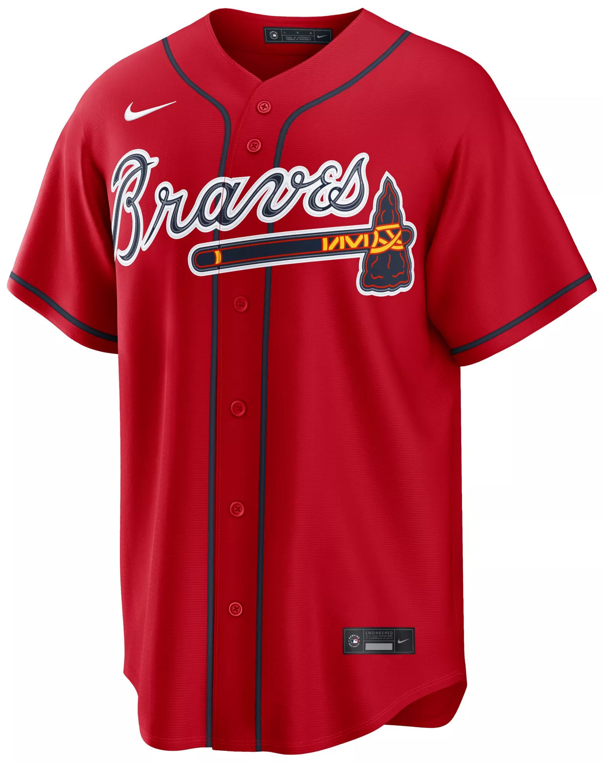 Nike Men's Atlanta Braves Red Austin Riley #27 Alternate Replica Jersey