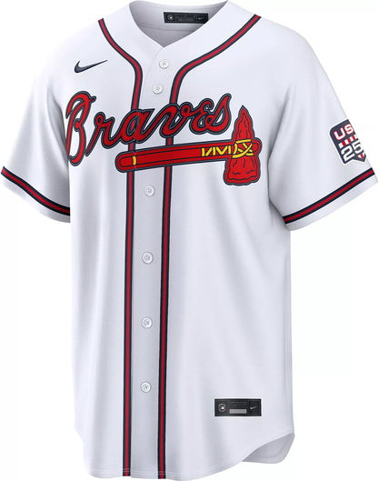 Nike Men's Atlanta Braves Ronald Acuña Jr. #13 4th of July Home Replica Jersey