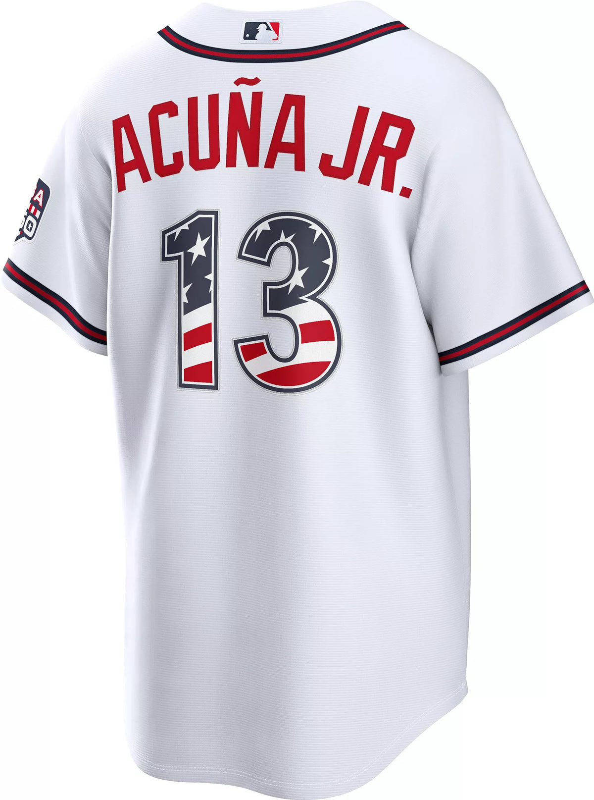 Nike Men's Atlanta Braves Ronald Acuña Jr. #13 4th of July Home Replica Jersey