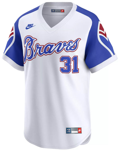 Nike Men's Atlanta Braves White Greg Maddux #31 Cooperstown Limited Jersey