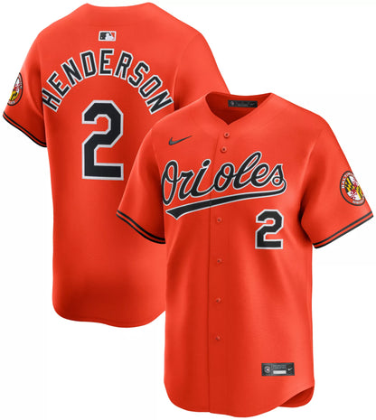 Nike Men's Baltimore Orioles Orange Gunnar Henderson #2 Limited Jersey