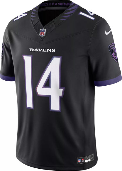 Nike Men's Baltimore Ravens Kyle Hamilton #14 Black Alternate Limited Jersey