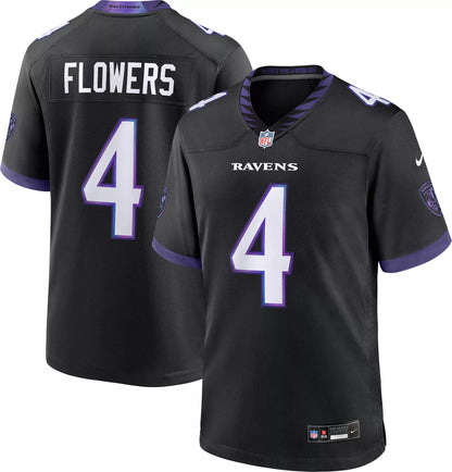 Nike Men's Baltimore Ravens Zay Flowers #4 Black Alternate Game Jersey