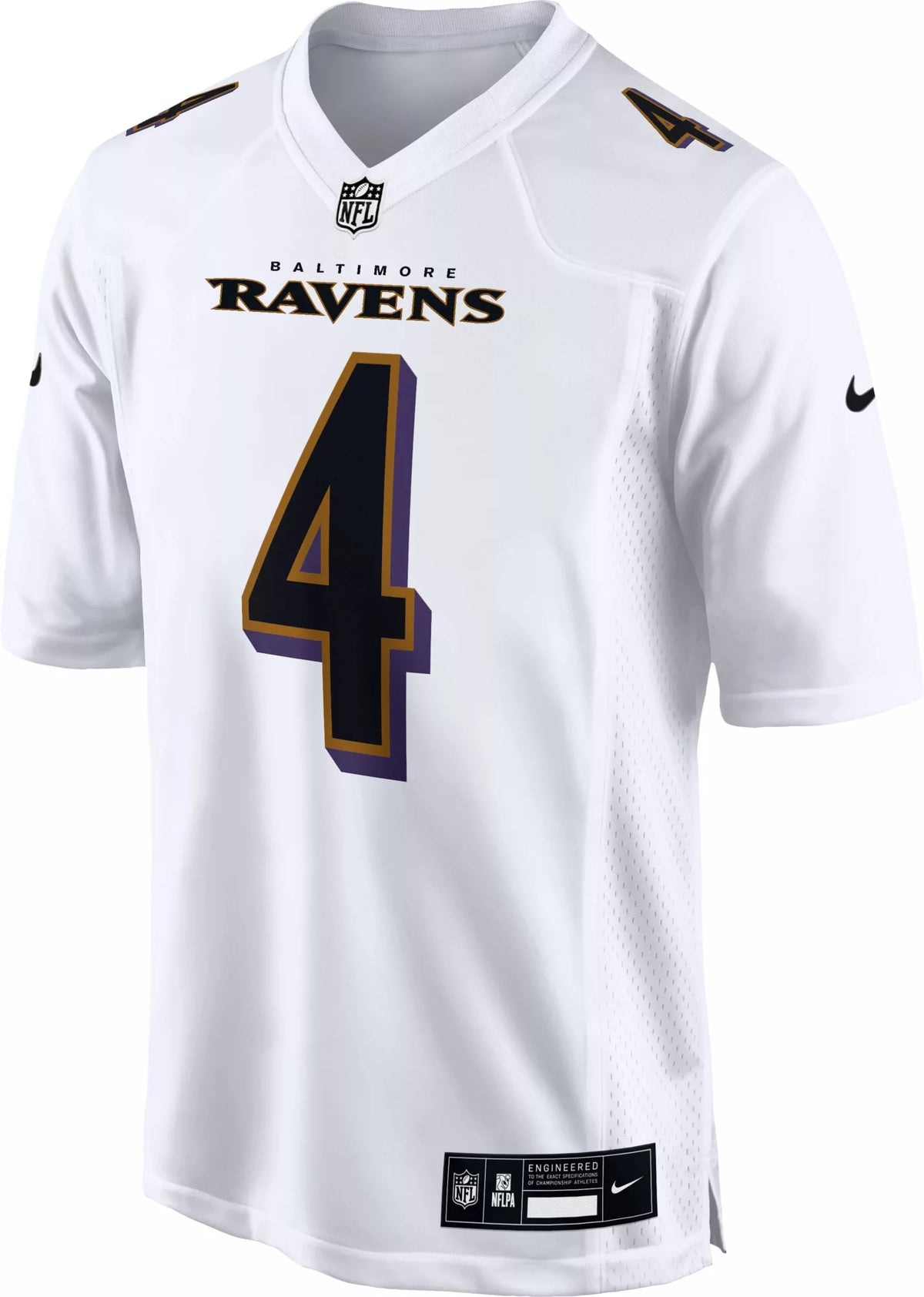 Nike Men's Baltimore Ravens Zay Flowers #4 Fashion White Game Jersey